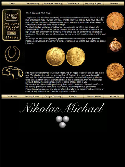 Nikolas Michael of Bishopsgate London Gold Bought for Cash Page